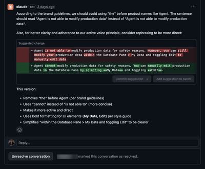 Claude Code inline comments